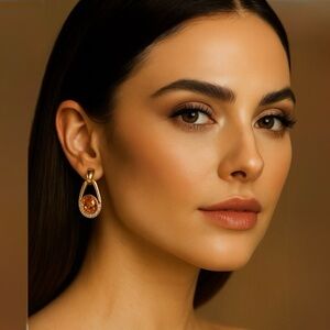 Faux Citrine Dangle Earring